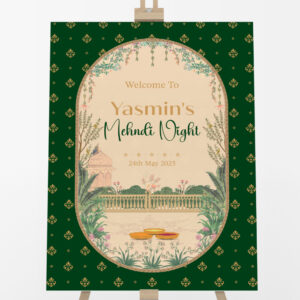 Personalised Emerald Garden Vinyl Sticker And Foamex Wedding Welcome Sign