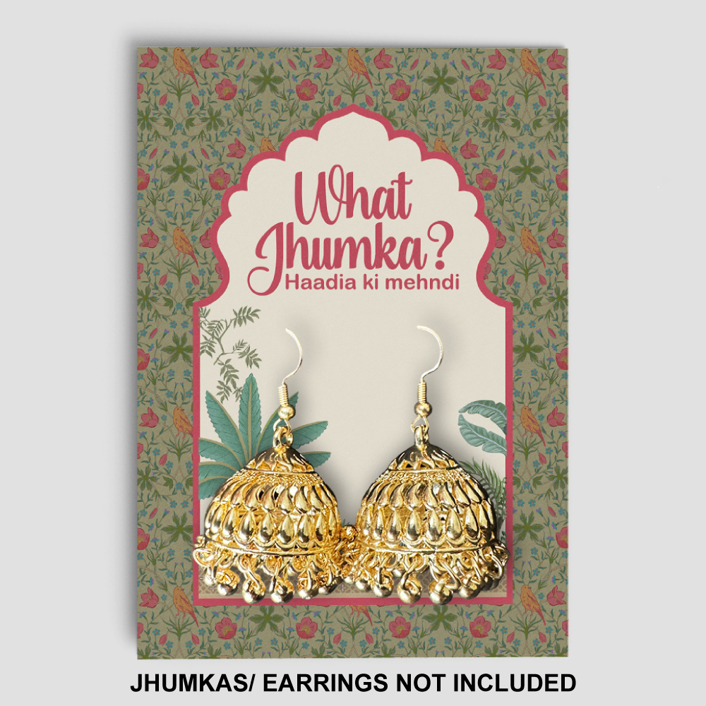 A7 Traditional Mughal Arch Jhumka Cards | Jhumkas or Earrings NOT Included A7 Traditional Mughal Arch Jhumka Cards | Jhumkas or Earrings NOT Included