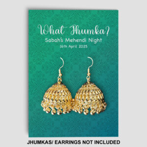 A7 Green Majesty Jhumka Cards | Jhumkas or Earrings NOT Included