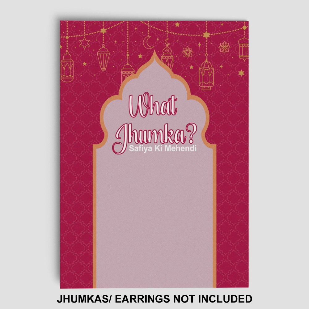 A7 Hot Pink Lantern Arch Jhumka Cards | Jhumkas or Earrings NOT Included 2