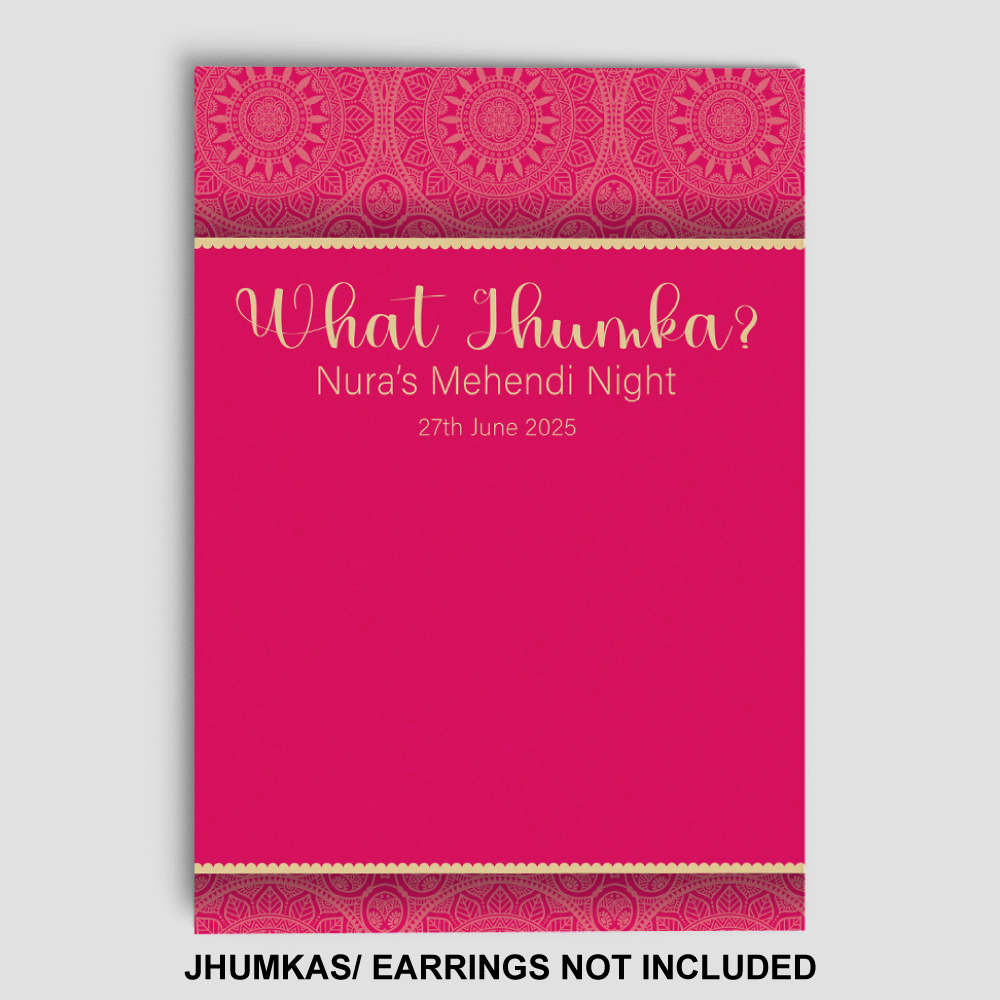 A7 Magenta Muse Mandala Jhumka Cards | Jhumkas or Earrings NOT Included 2