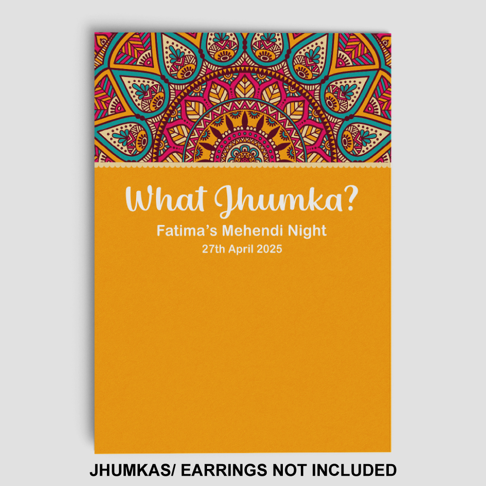 A7 Royal Radiance Mandala Jhumka Cards | Jhumkas or Earrings NOT Included 2