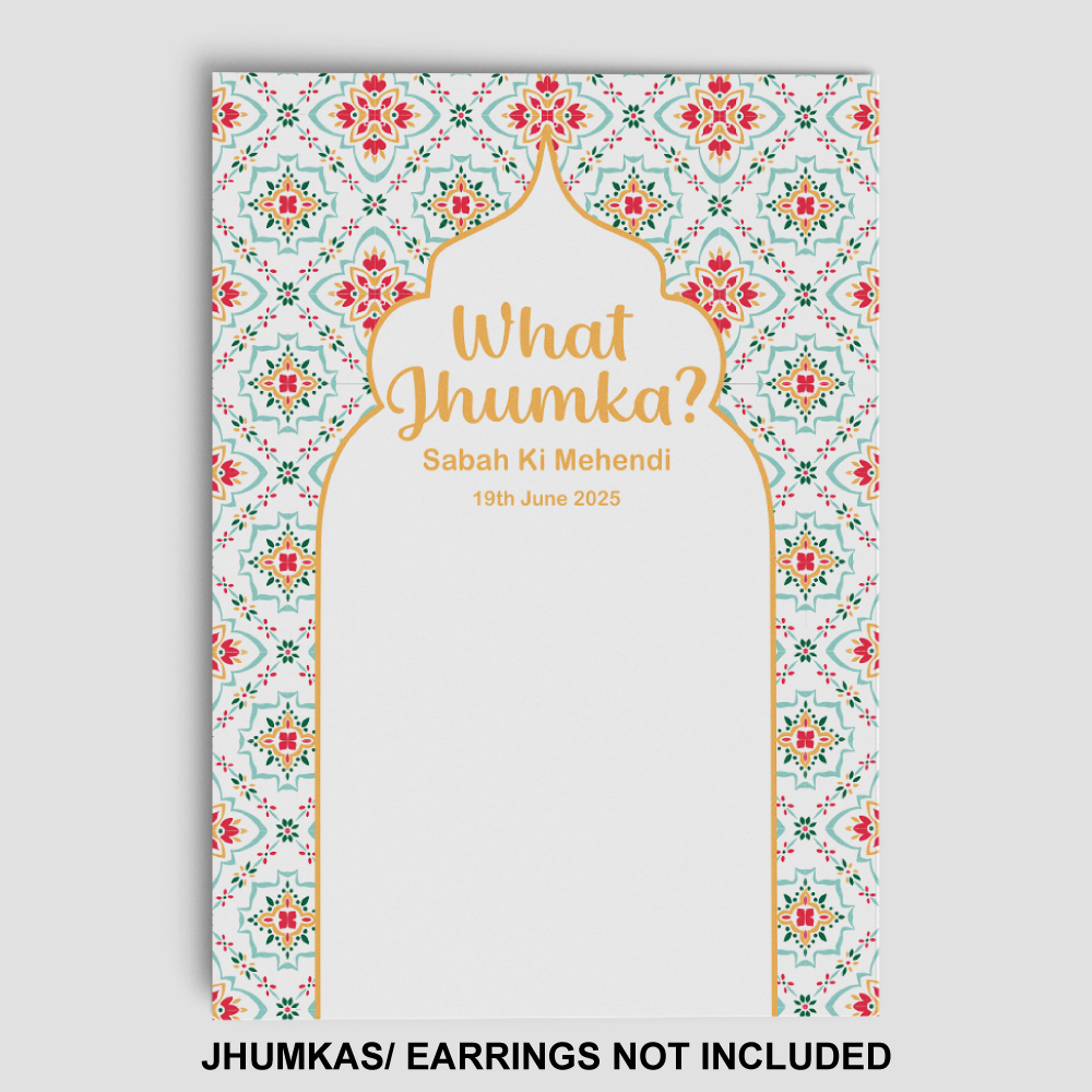 A7 Mediterranean Arch Jhumka Cards | Jhumkas or Earrings NOT Included 2