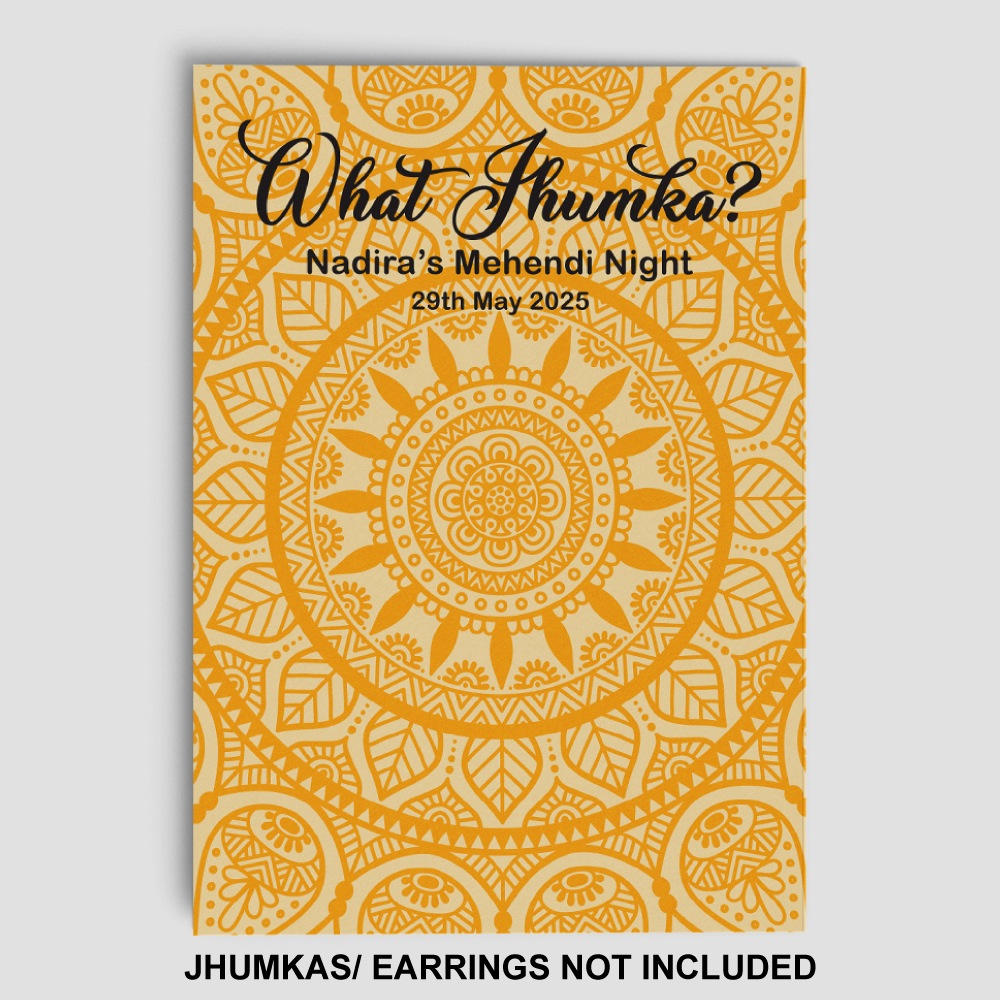 A7 Amber Radiance Mandala Jhumka Cards | Jhumkas or Earrings NOT Included 2