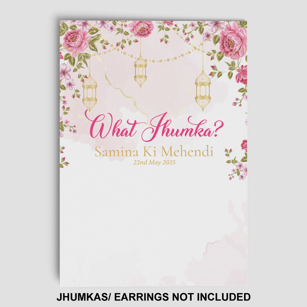 A7 Blush Lantern Bloom Jhumka Cards | Jhumkas or Earrings NOT Included 2