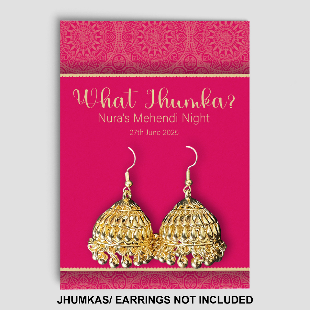 A7 Magenta Muse Mandala Jhumka Cards | Jhumkas or Earrings NOT Included A7 Magenta Muse Mandala Jhumka Cards | Jhumkas or Earrings NOT Included