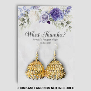 A7 Lilac Promise Jhumka Cards | Jhumkas or Earrings NOT Included