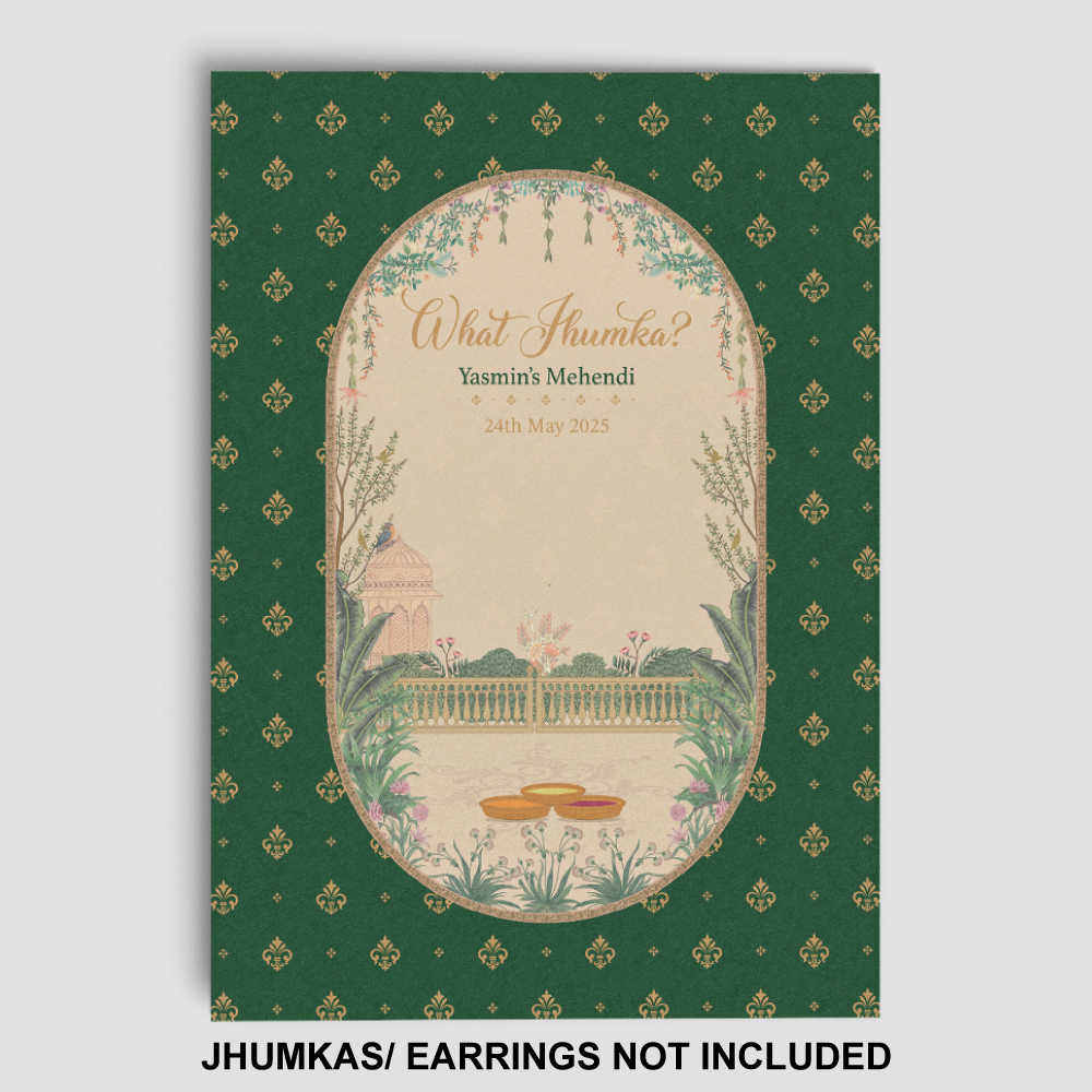 A7 Emerald Garden Jhumka Cards | Jhumkas or Earrings NOT Included 2