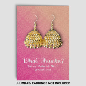 A7 Pink Mirage Ornamental Jhumka Cards | Jhumkas or Earrings NOT Included