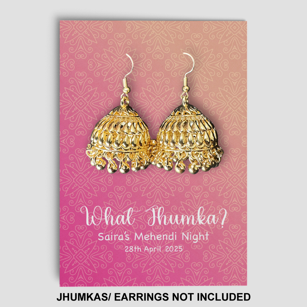 A7 Pink Mirage Ornamental Jhumka Cards | Jhumkas or Earrings NOT Included A7 Pink Mirage Ornamental Jhumka Cards | Jhumkas or Earrings NOT Included