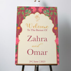 Regal Maroon Majesty Vinyl Sticker And Foamex Wedding Welcome Sign