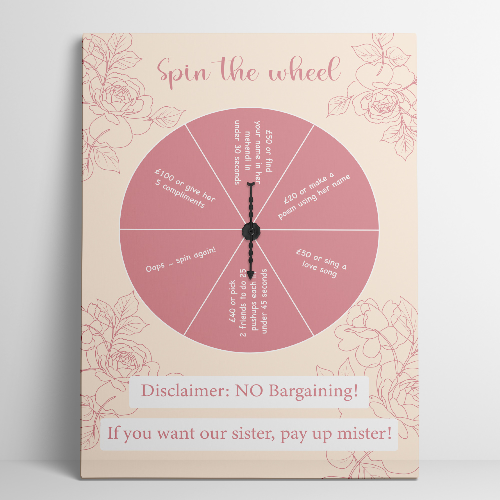 Blush Rose Motion Vinyl Sticker And Foamex Spinning Wedding Welcome Sign | Spinning Arrow Included Blush Rose Motion Vinyl Sticker And Foamex Spinning Wedding Welcome Sign | Spinning Arrow Included