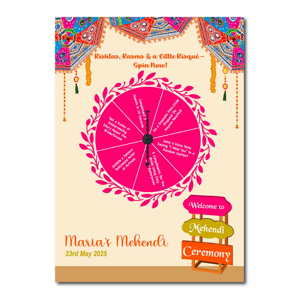 Vinyl Sticker ONLY | Personalised Umbrella Bazaar Spinning Design | Spinning Arrow Included 2