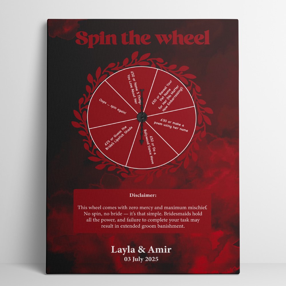 Crimson Royale Vinyl Sticker And Foamex Spinning Wedding Welcome Sign | Spinning Arrow Included Crimson Royale Vinyl Sticker And Foamex Spinning Wedding Welcome Sign | Spinning Arrow Included