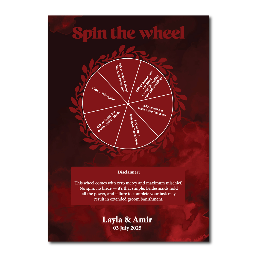 Vinyl Sticker ONLY | Personalised Crimson Royale Spinning Design | Spinning Arrow Included