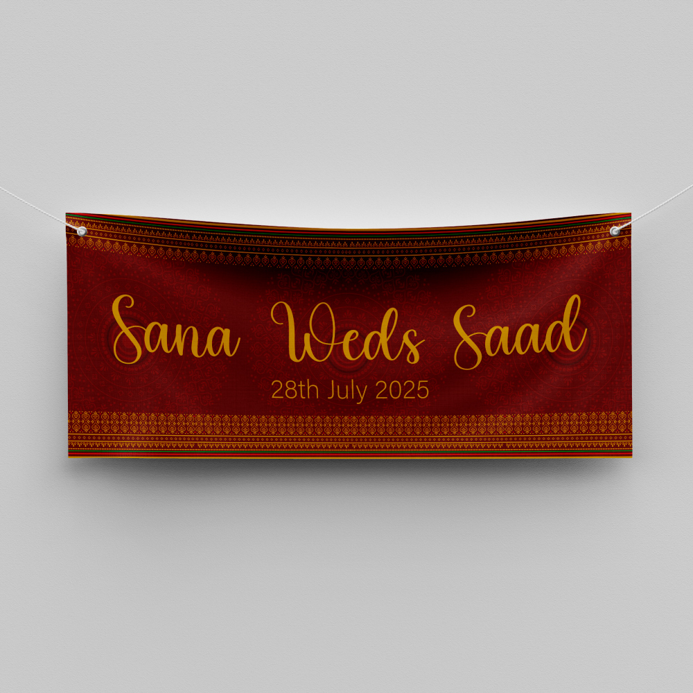 Royal Red Mandala Design Wedding PVC Banner | With Eyelets Royal Red Mandala Design Wedding PVC Banner | With Eyelets