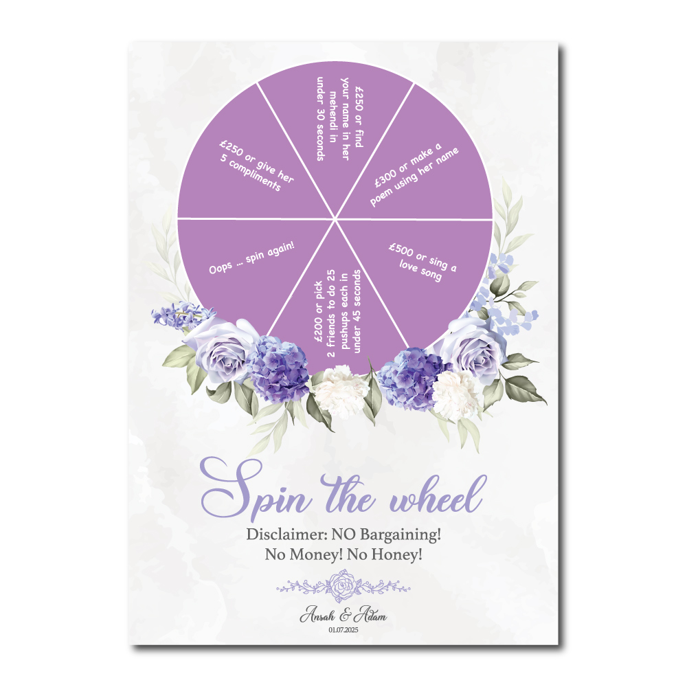 Vinyl Sticker ONLY | Personalised Lilac Promise Spinning Design | Spinning Arrow Included 2