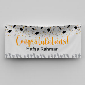 Personalised Graduation Banner | High Fives & Higher Caps | PVC Banner | With Eyelets 2