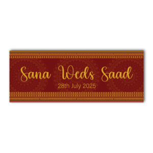 Royal Red Mandala Design Wedding PVC Banner | With Eyelets 2