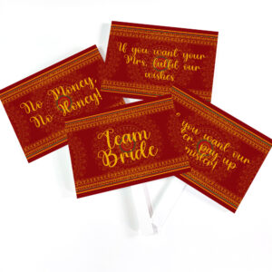 Pay Up Mister Signs | Wedding Gate Signs & PVC Banner Bundle | Royal Red Mandala Design 6