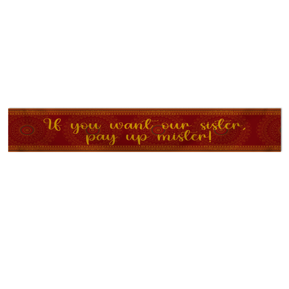 Pay Up Mister Signs | Wedding Gate Signs & PVC Banner Bundle | Royal Red Mandala Design 7