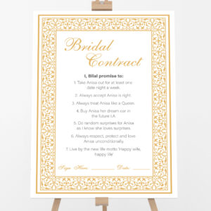 Gold Traditional Border Wedding Contract