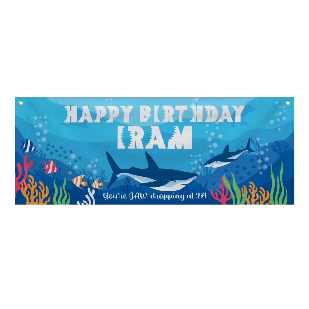 Personalised Birthday Banner | JAW-Dropping Birthday | PVC Banner | With Eyelets