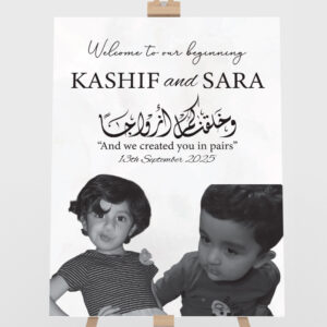 Our Story Begins Personalised Welcome Board | 5mm Thick Premium Quality Acrylic Sign OR 5mm Foam Board