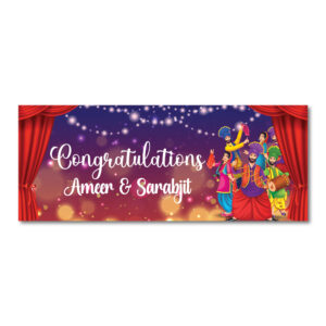 Bhangra Stage Celebration Design Wedding PVC Banner | With Eyelets 2