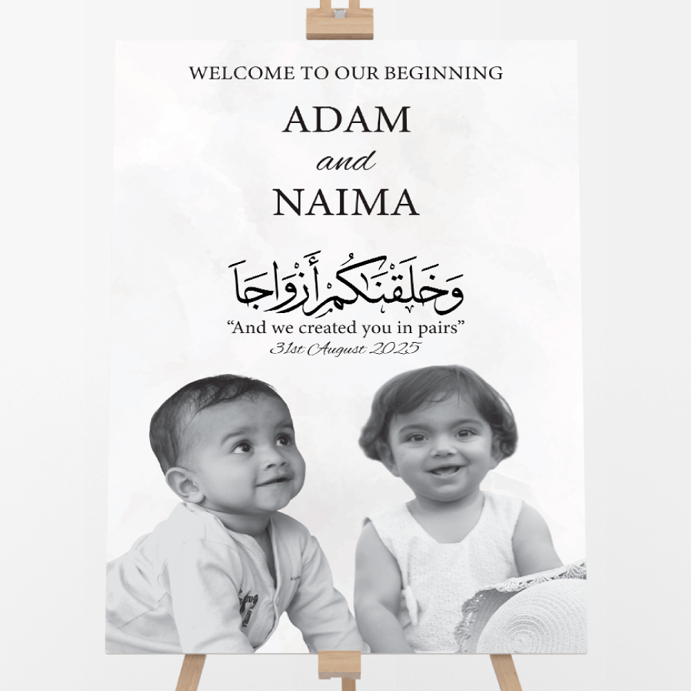 The Start Of Forever Personalised Welcome Board | 5mm Thick Premium Quality Acrylic Sign OR 5mm Foam Board