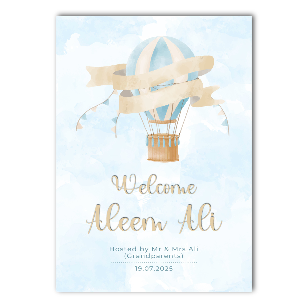 Vinyl Sticker ONLY | Personalised Blue Skies, Baby Smiles Design