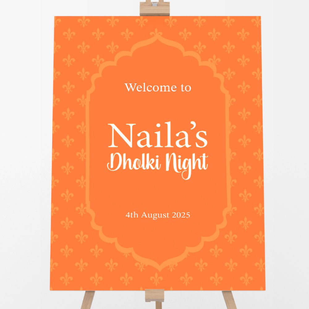 Sunset Fleur Personalised Welcome Board | 5mm Thick Premium Quality Acrylic Sign OR 5mm Foam Board