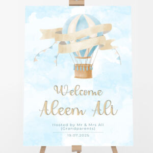 Blue Skies, Baby Smiles Welcome Sign | Vinyl Sticker And Foamex Welcome Sign | 5mm Thick Premium Quality Acrylic Sign OR 5mm Foam Board