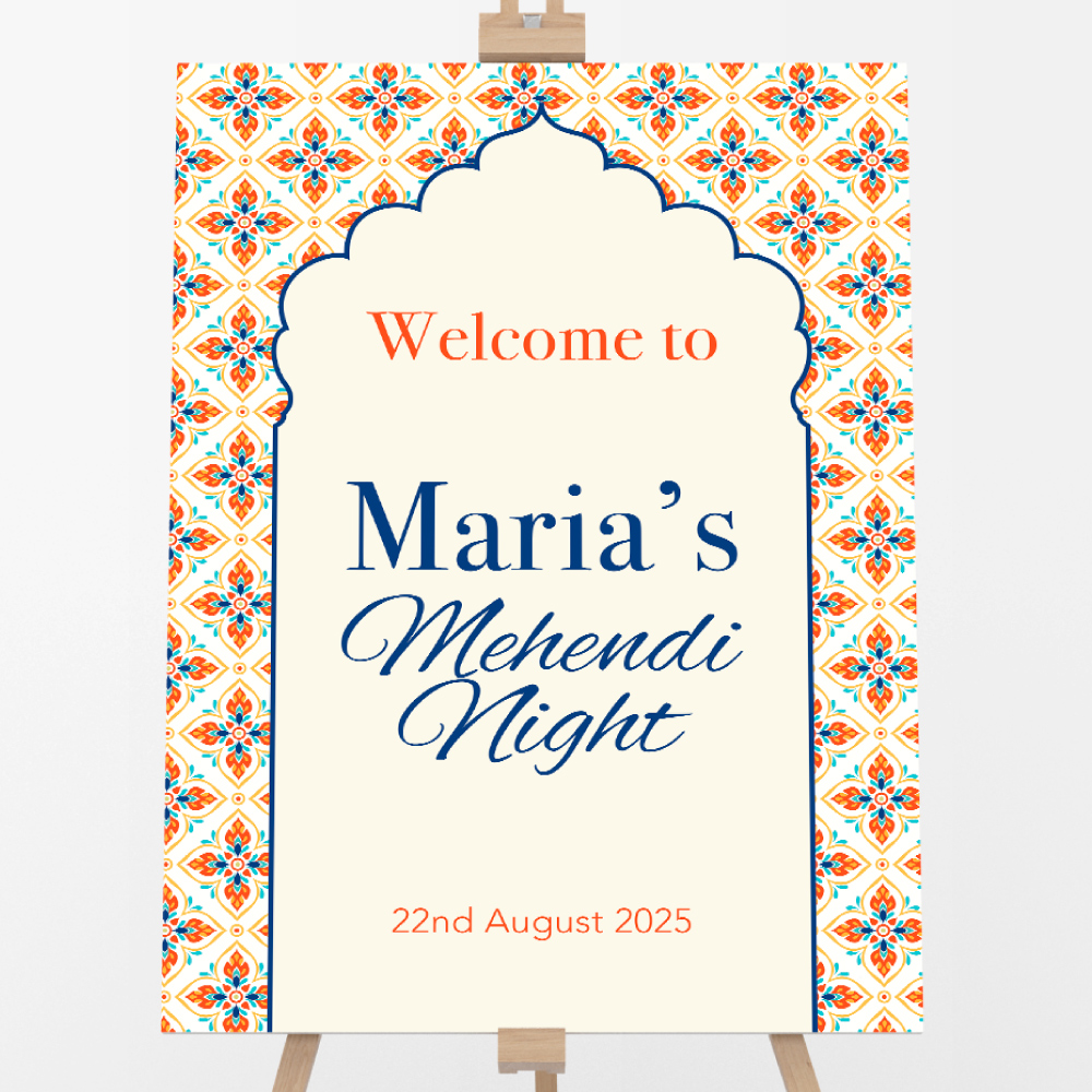 Moroccan Muse Arch Personalised Welcome Board | 5mm Thick Premium Quality Acrylic Sign OR 5mm Foam Board