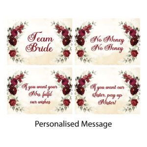 Vinyl Sticker ONLY | Minimum Order 4 Stickers | Red Flower & Gold Marble Design