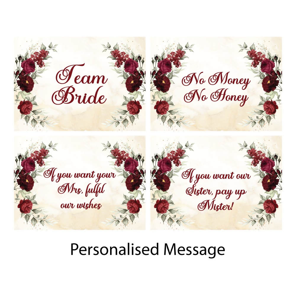 Vinyl Sticker ONLY | Minimum Order 4 Stickers | Red Flower & Gold Marble Design